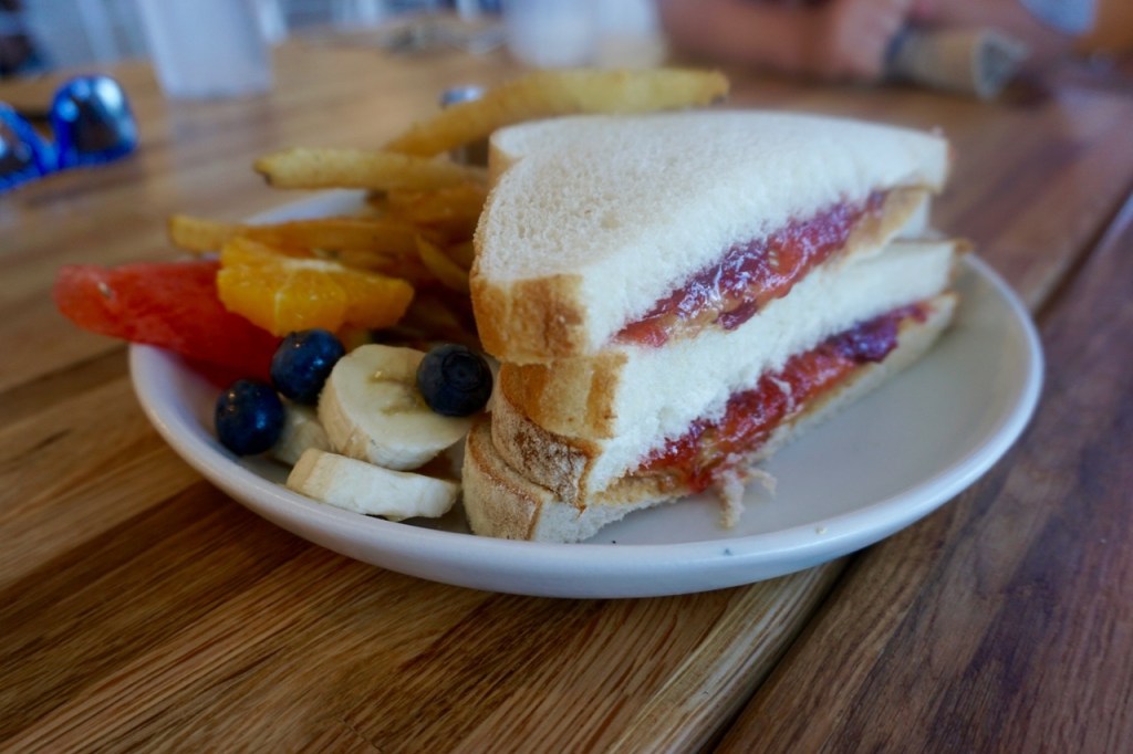 Kids will love the option of ordering a PB&J sandwich for breakfast!