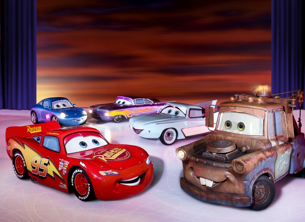 Characters from the movie Cars make an appearance in Disney on Ice presents Worlds of Enchantment. Photo provided by Feld Entertainment.