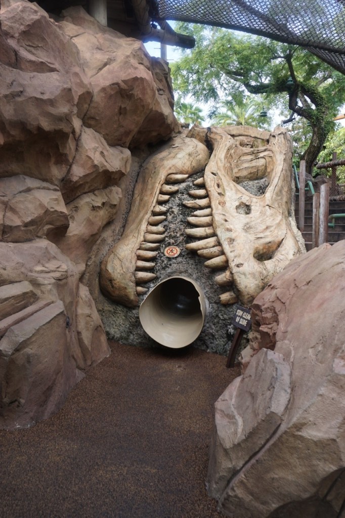 Toddlers can enjoy the dinosaur-themed slides in Camp Jurassic.