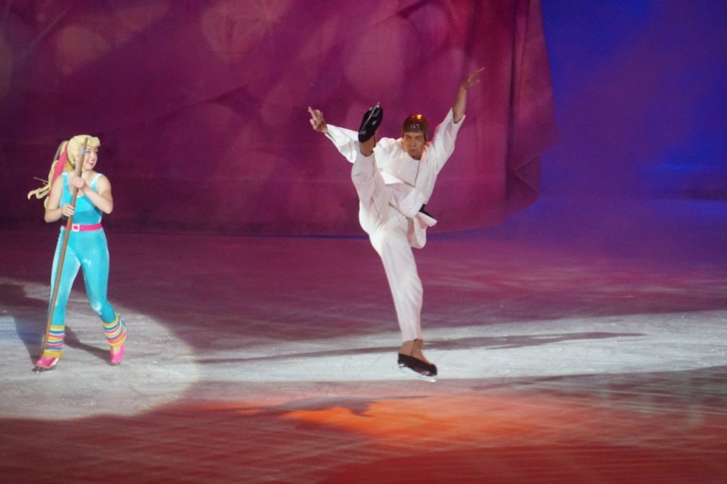 Ken, showing off his karate moves.