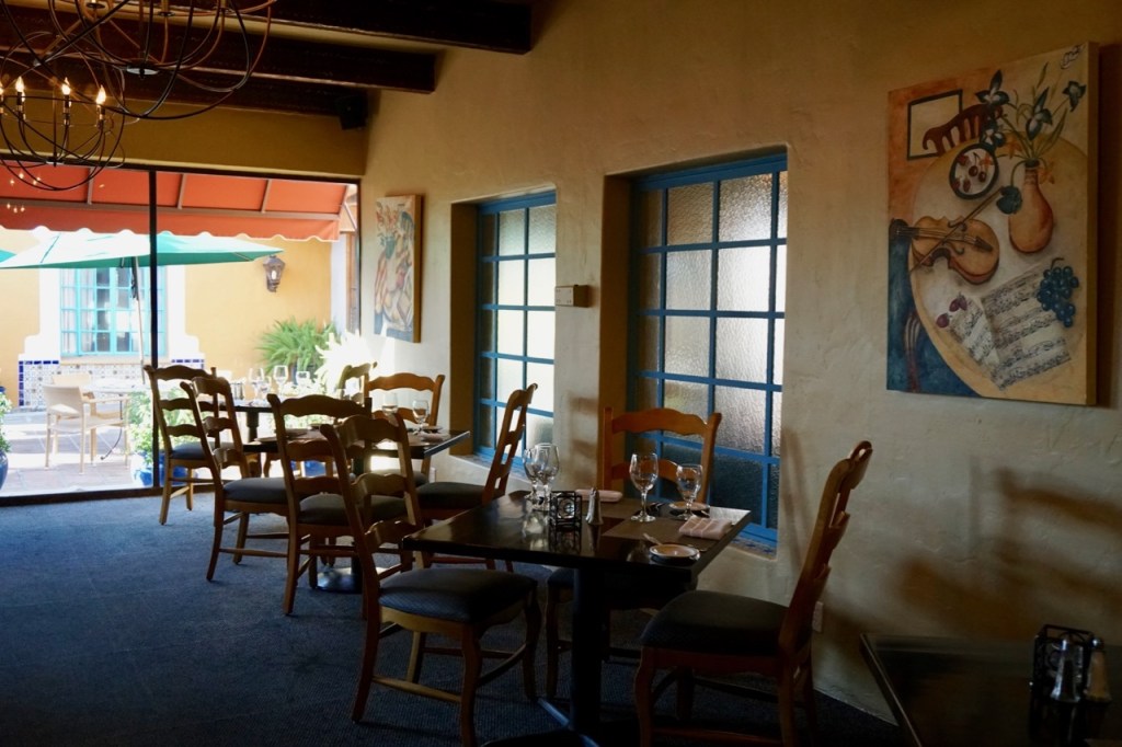 The intimate atmosphere is another reason to consider dinner at Desert on the Lodge as a date night idea in Tucson.
