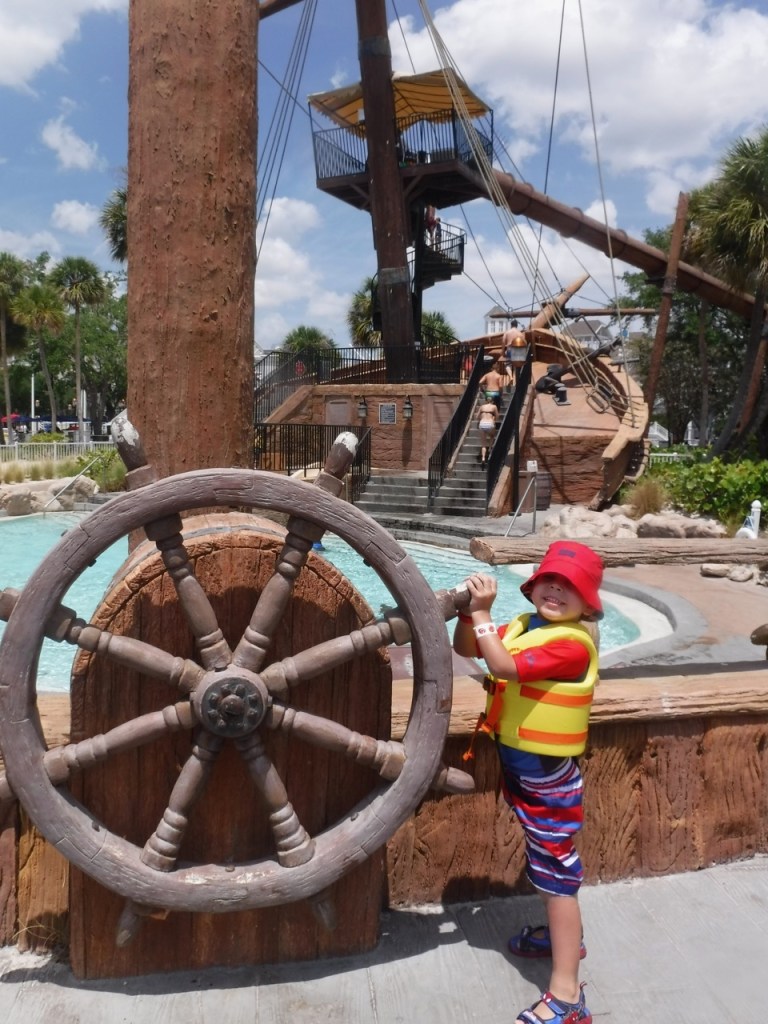 Children will enjoy the replica pirate ship at Disney's Beach Club Resort.