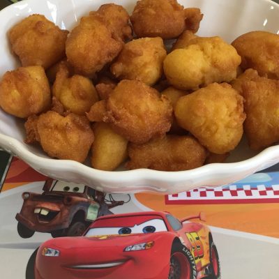 Easy Cars 3 Recipe:  Miss Fritter’s Corn Fritters!