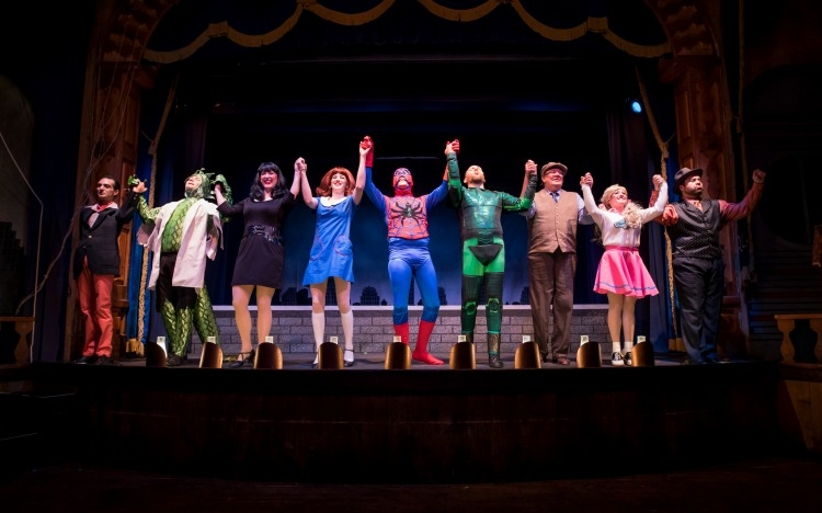 The cast from The Incredible Spider-Guy! Photo provided by The Gaslight Theatre.
