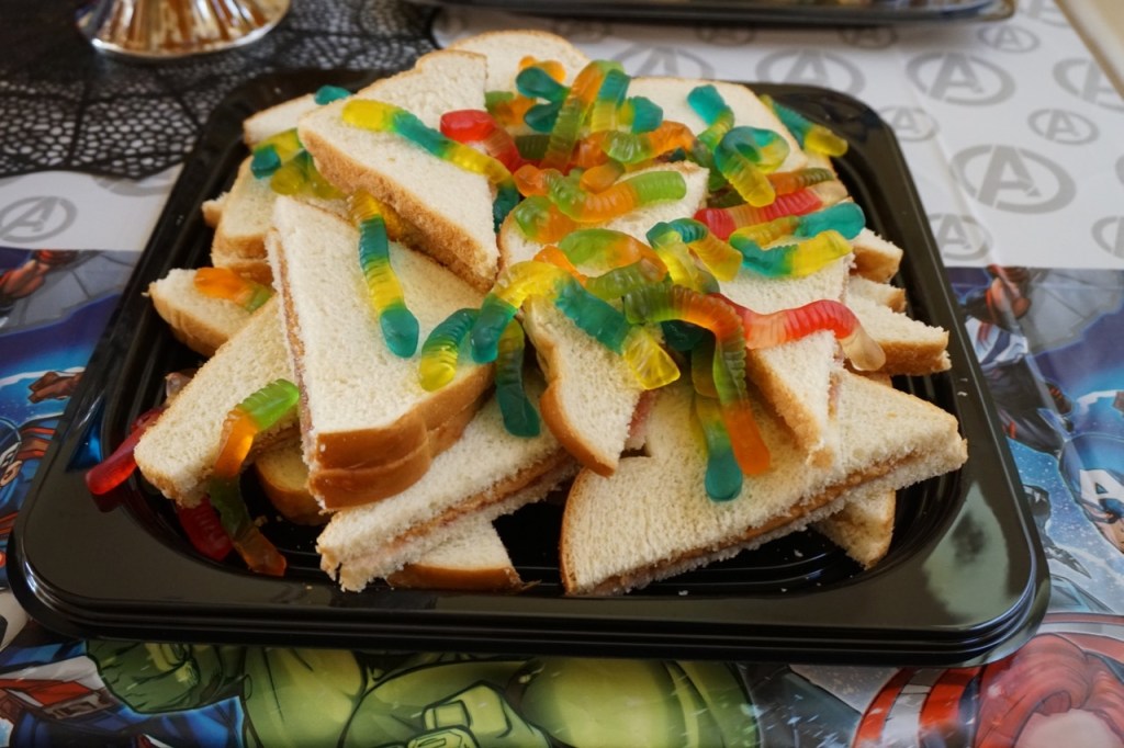 I ordered a PB & J tray from Fry's for my son's last birthday party since it's a favorite of his. But you'll also have to consider if other guests have peanut allergies.
