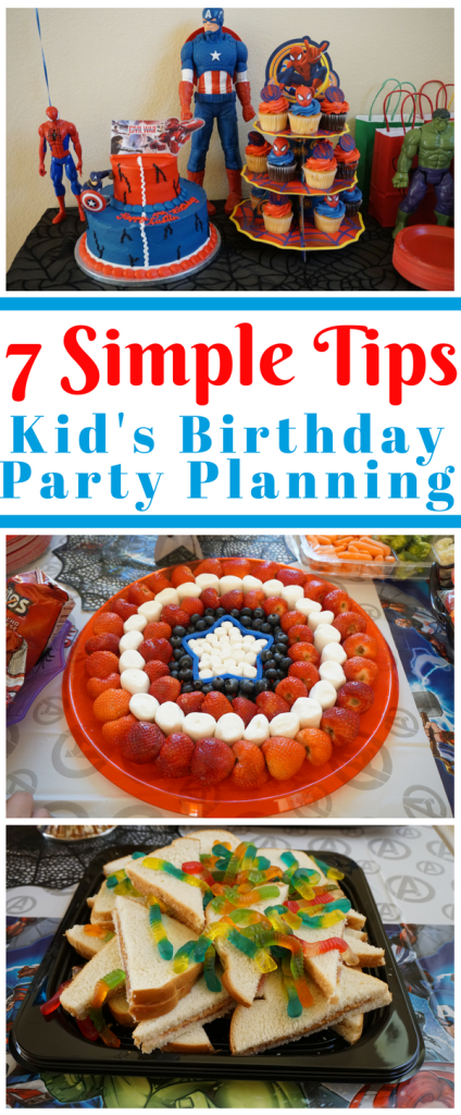From sticking to a budget, to decorations and more, here are 7 simple tips for planning a kid's birthday party! Plus, ideas for a superhero themed birthday party.
