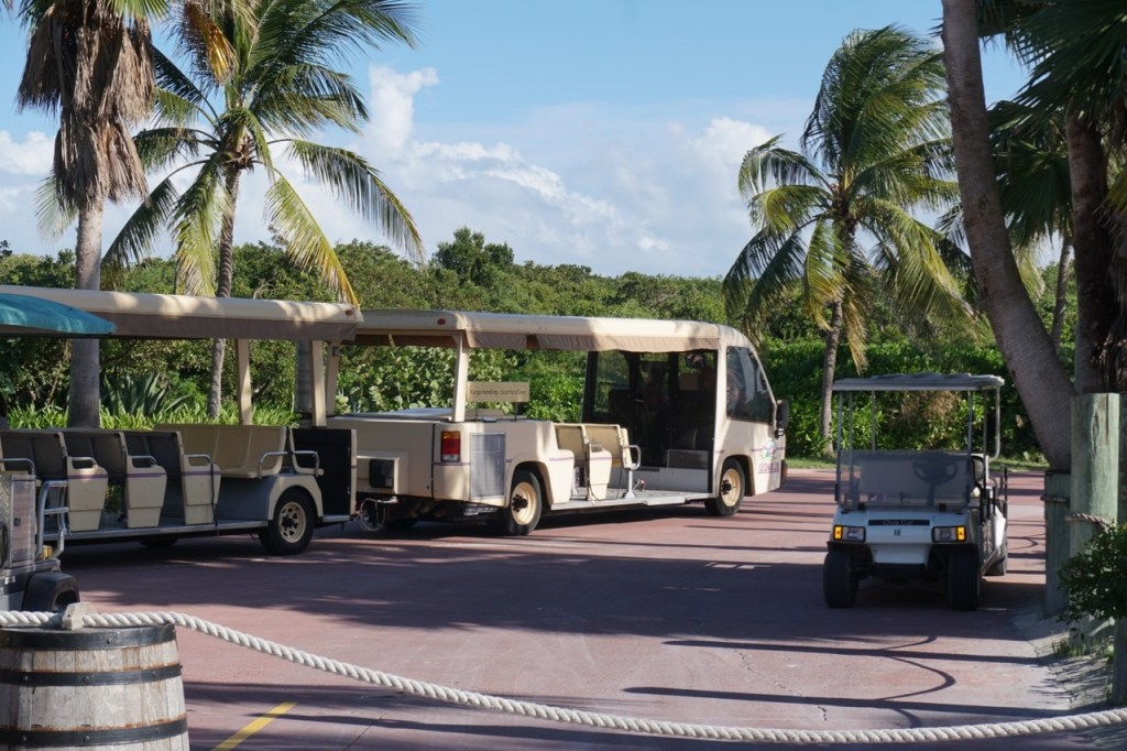 Families will appreciate that there is a tram on Disney's private island, Castaway Cay.