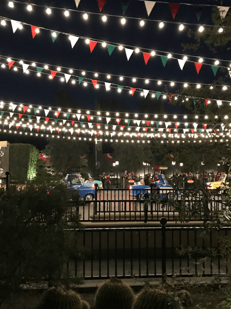 Bring a portable charging device so your cell phone has enough battery to take photos of the park at night.