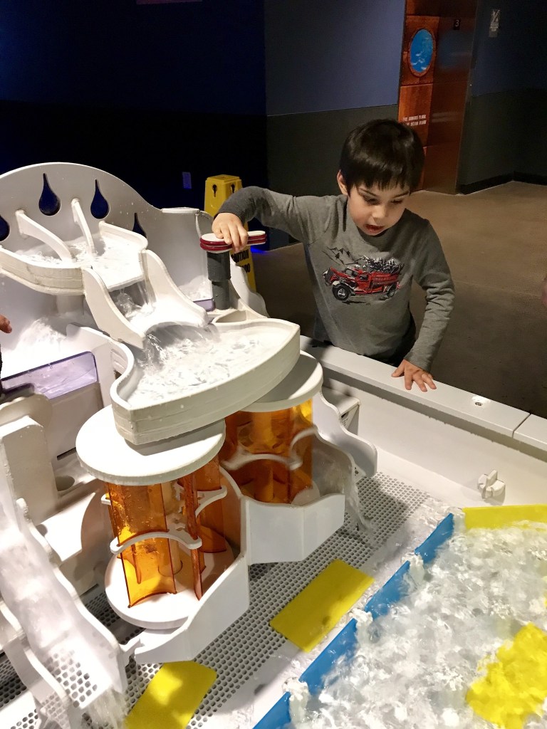 Kids can learn more about water flow at the OdySea Aquarium.