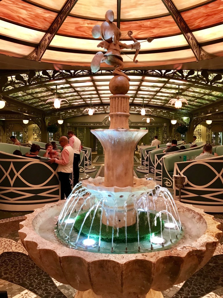 The Enchanted Garden is one of the restaurants on the Disney Dream Cruise.