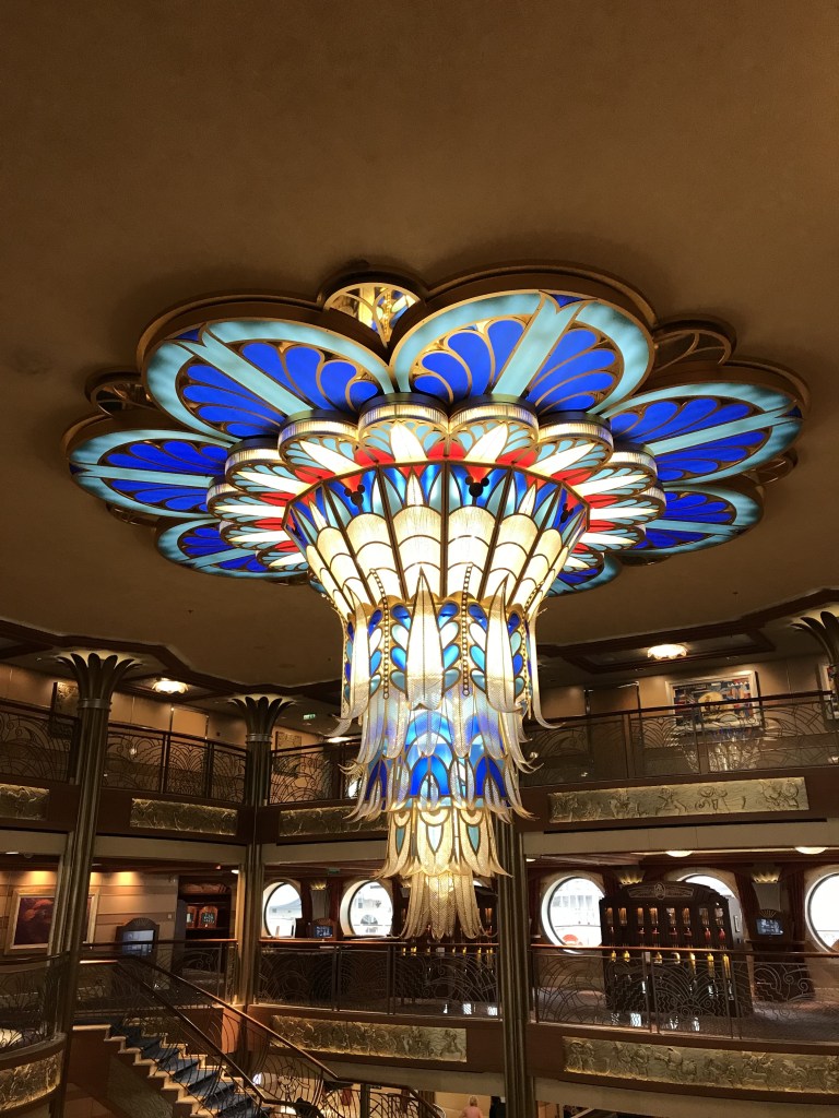 The Disney Dream is beautifully decorated throughout, including this magnificent looking chandelier.
