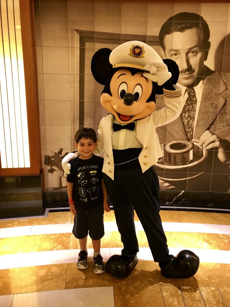 There are several opportunities to meet characters on the Disney Dream, like Captain Mickey.