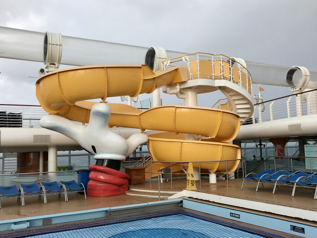 One of the reasons to set set sail on the Disney Dream Cruise? The fun pools and slides!