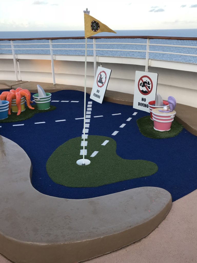 One of the reasons a Disney Dream Cruise is worth it is because guest can play miniature golf at no extra cost.