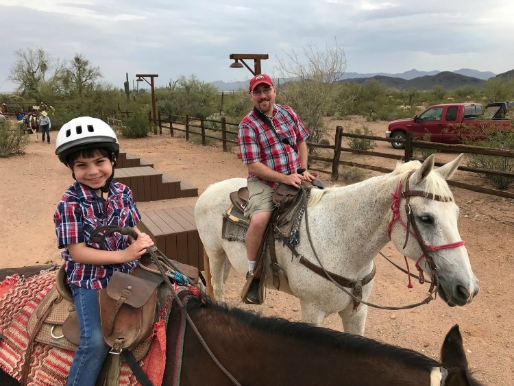 I love that the White Stallion Ranch has trail riding for the whole family, including 5 year olds!