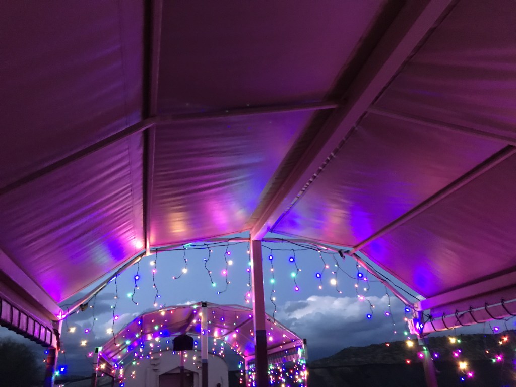 The holiday lights are fun to see thanks to the outdoor viewing platform.