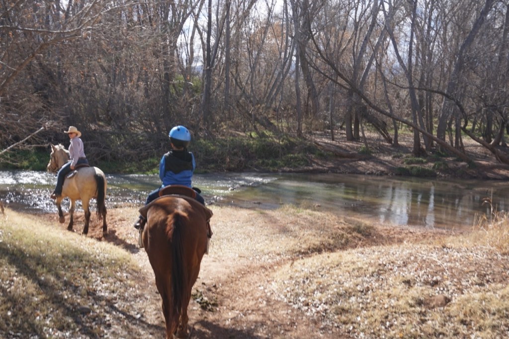 We loved crossing the river during our trail ride.