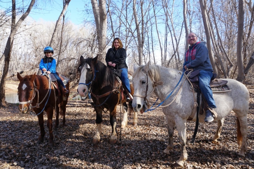 There are several family friendly activities in Sedona during the winter, like horseback riding!