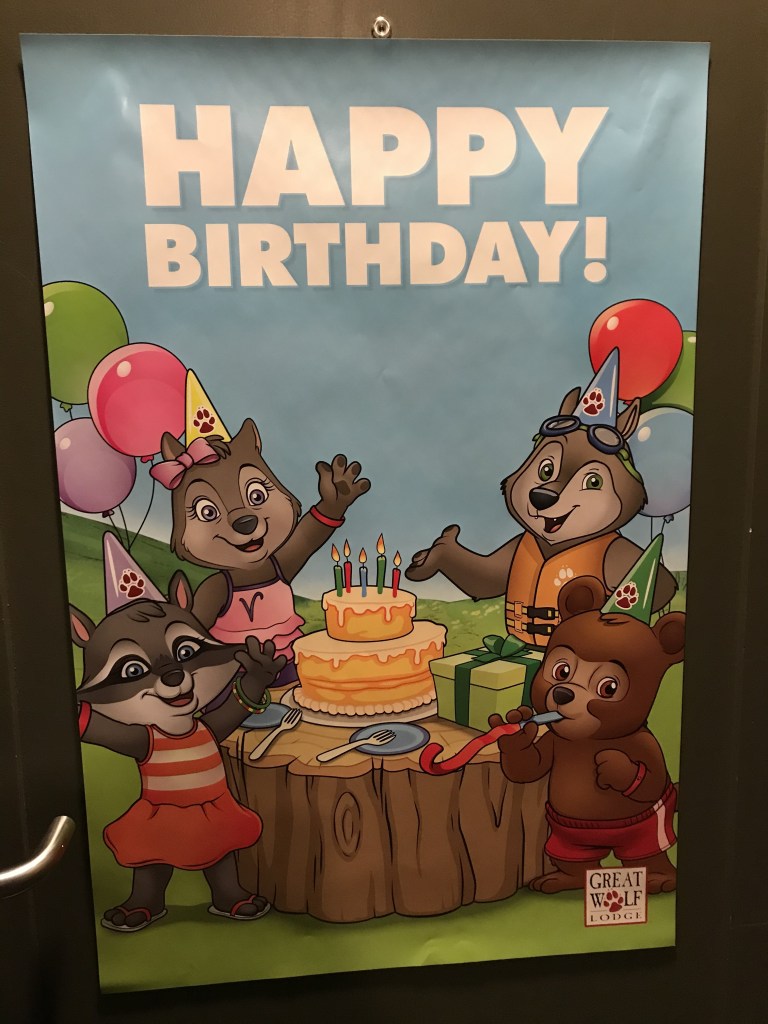 My son was excited when he saw the Happy Birthday poster on our door!