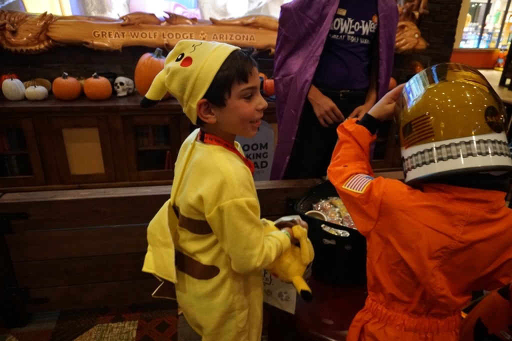 My son was able to go trick or treating at Great Wolf Lodge Arizona!