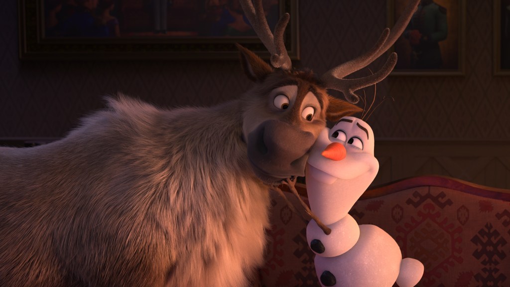 Trusted reindeer Sven and curious snowman Olaf (voice of Josh Gad) are up for an adventure in “Frozen 2.” They join Kristoff, Anna and Elsa on a journey into the unknown in search of answers about the past. From the Academy Award®-winning team—directors Jennifer Lee and Chris Buck, producer Peter Del Vecho and songwriters Kristen Anderson-Lopez and Robert Lopez—Walt Disney Animation Studios’ “Frozen 2” opens in U.S. theaters on Nov. 22, 2019. © 2019 Disney. All Rights Reserved.