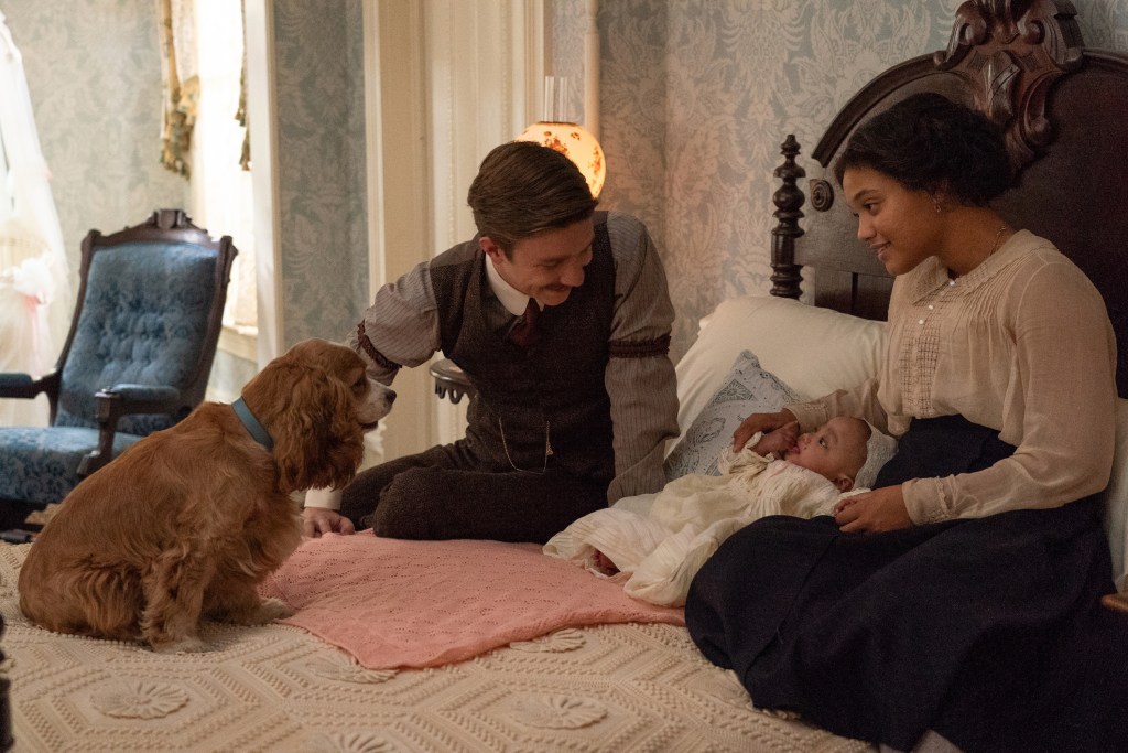 Lady doesn't get as much attention from Darling and Jim Dear once their baby is born. Photo by Disney Studios.