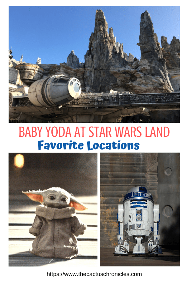 Wonder what Baby Yoda would do if he visited Disneyland or Disney World? From resting to eating and playing, here are favorite locations for Baby Yoda at Star Wars Land! Photos by The Cactus Chronicles, Disney Parks, and Walt Disney Studios.