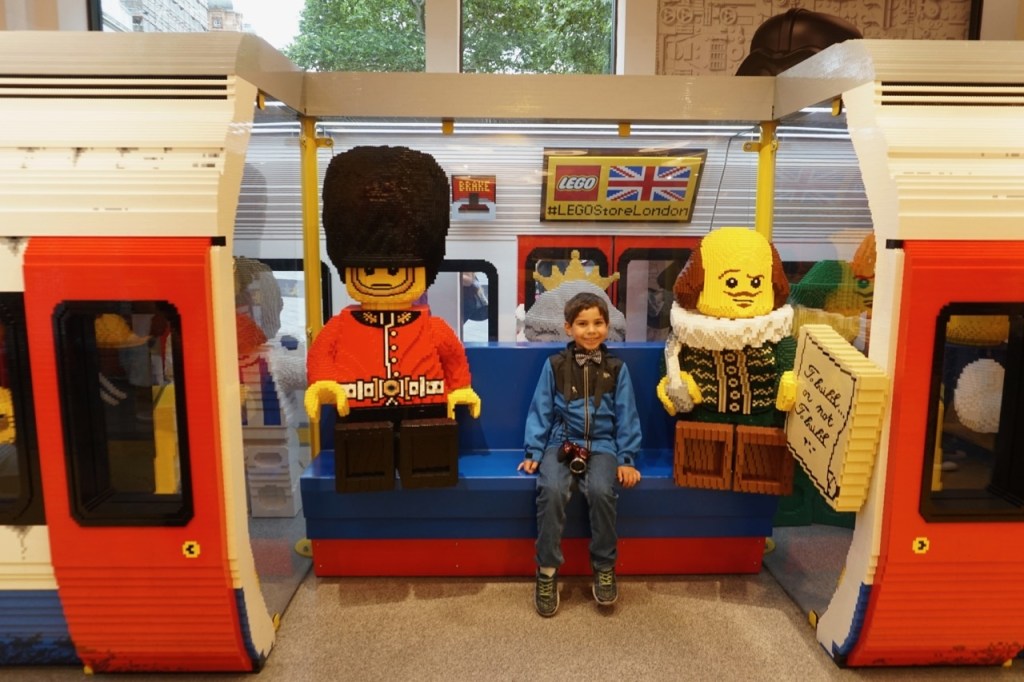 One of the things to do in London with kids? Visit the British-themed LEGO store!