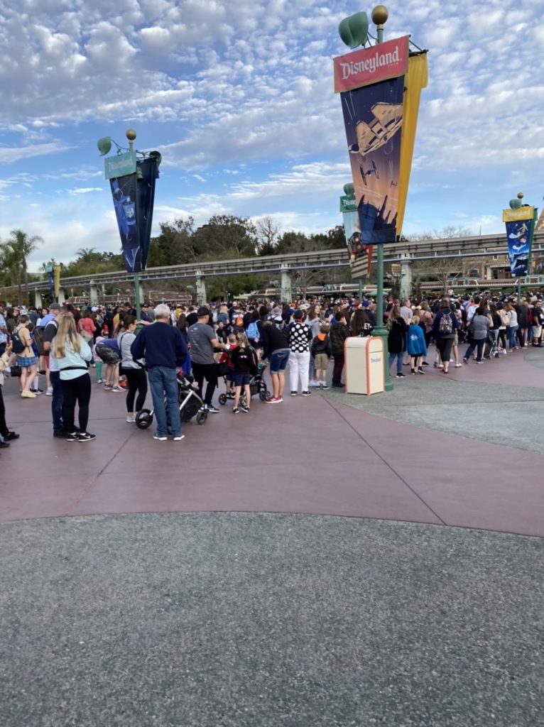 We arrived at the park an hour before it opened for the day, and this was the line that greeted us. 