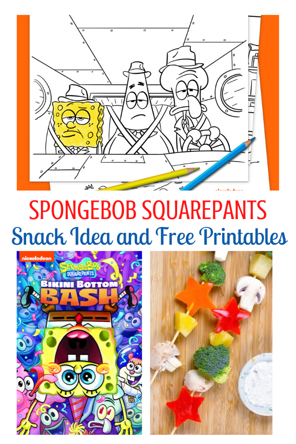 I'm sharing ways you can celebrate SpongeBob SquarePants at home, including snack ideas inspired by SpongeBob and free printables and activities!