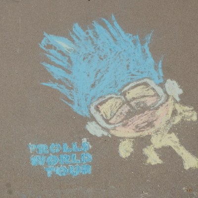Trolls World Tour Inspired Activities:  Trolls Chalk Art