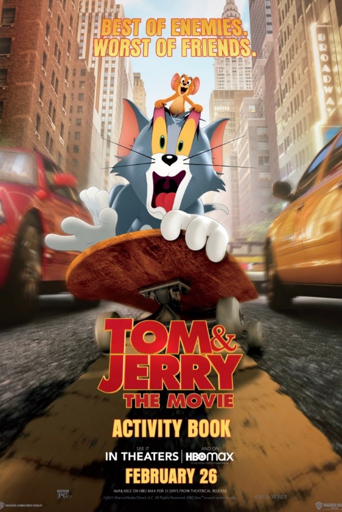 Looking for things to do at home with kids? The Tom & Jerry movie will be released in theaters and HBO Max on February 26, 2021. To celebrate, I’m sharing Tom & Jerry activity sheets, including free printables like coloring pages and drawing challenges.
