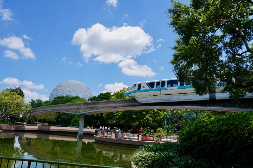 Disneyland vs. Disney World: The monorail is just one of the many modes of transportation at Disney World.