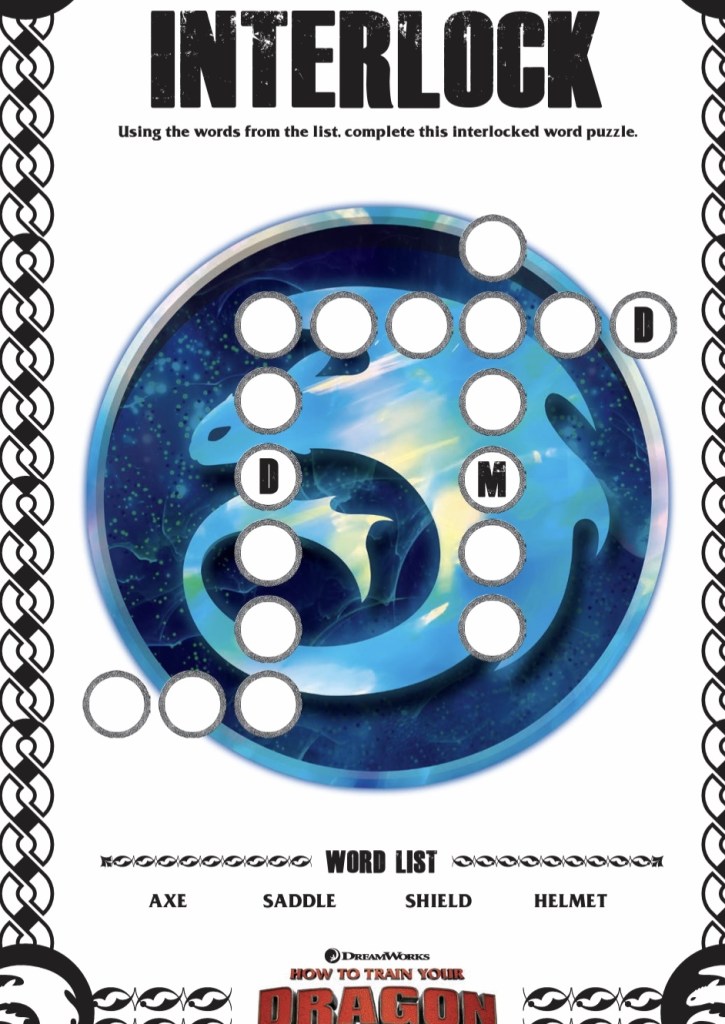 Click on the links below to print out free activity sheets in honor of the release of How To Train Your Dragon: The Hidden World.