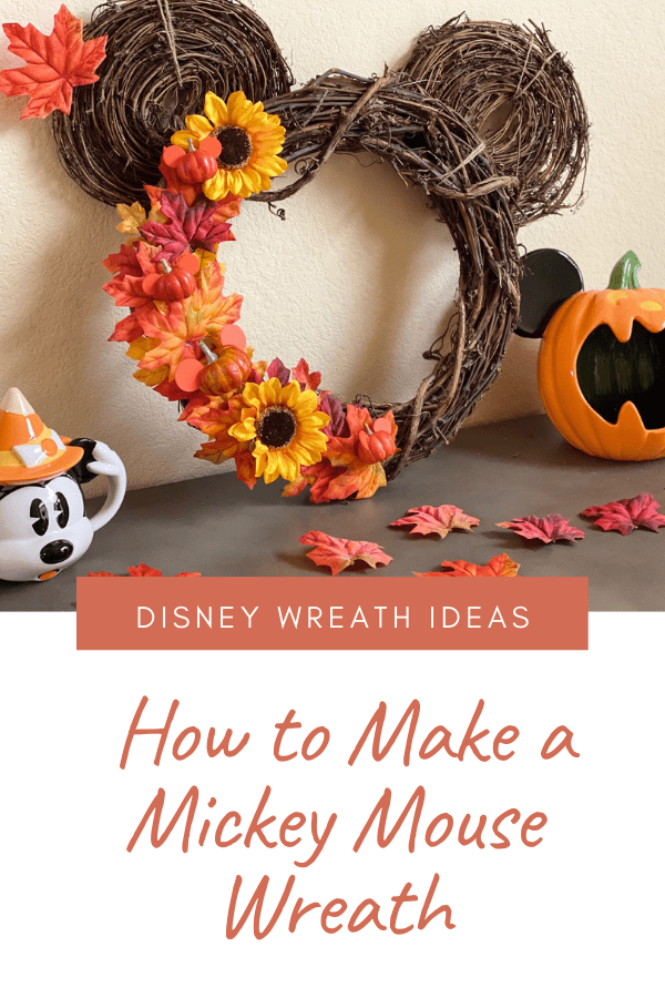 Looking for Disney wreath ideas? From mini pumpkins to fall leaves, here's how to make a Mickey Mouse Wreath.